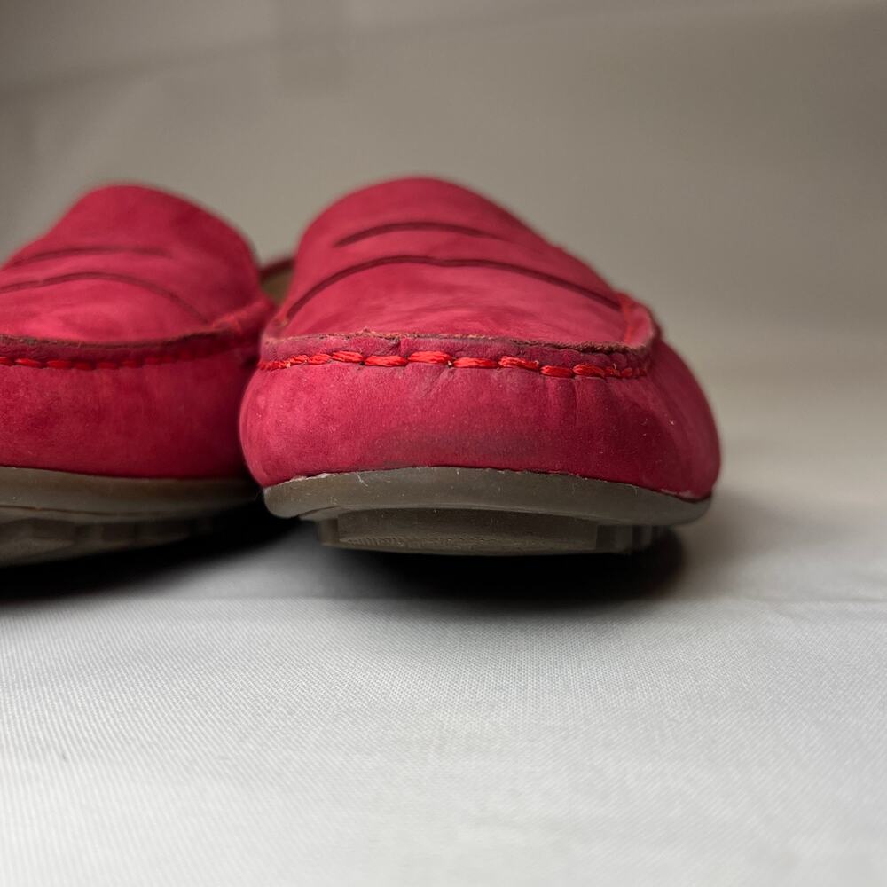 Marc Joseph Leather Driving Loafers Women's 8 Red Slip On Flats Comfort Shoes - Picture 5 of 11